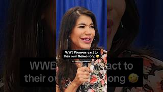 🤣WWE women react to their theme songs wwe wwewomen reaction [upl. by Eniawtna]