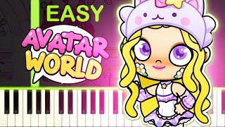 Kawaii Shop Theme Song  AVATAR WORLD  EASY Piano Tutorial [upl. by Cutlerr43]