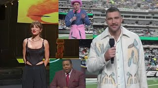 Taylor Swift And Boyfriend Travis Kelce Make Surprise Cameos On SNL As NFL Poke Fun Of Their Romance [upl. by Gillespie]