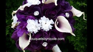 DIY Brooch Bouquet Real Touch Calla Lilies Silk Roses Wedding Project [upl. by Quennie]