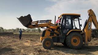 blippi wheel loader playing in the dirt with tractors working on the farm jcb video [upl. by Vlada]