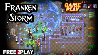 FrankenStorm TD ★ Gameplay ★ PC Steam  Free to Play  wave Tower Defense game 2021 ★ 1080p60FPS [upl. by Lanam]