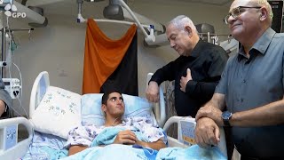 Netanyahu Visits Wounded Soldiers at Ashkelon Hospital  VOA News [upl. by Ardnaid611]