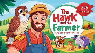 The Hawk and the Farmer English Story for Kids [upl. by Llerej]