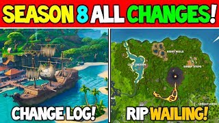 ALL Fortnite Season 8 Changes  POI Map Changes 5 Vaults Cannons New Skins and Challenges [upl. by Leoline371]