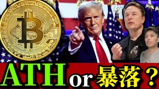 トランプ米大統領誕生後のビットコイン仮想通貨市場。SECゲンスラー解任、BTC準備金採用、アルトETFなど公約実現期待とイーロンマスクの存在。他イーサリアムアルトDOGE AVAX等FOMC前の動向 [upl. by Selwyn]