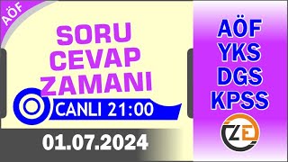 AÖF 01 07 2024 Canlı  Soru Cevap Zamanı  Açıköğretim DGS KPSS YKS [upl. by Imer]