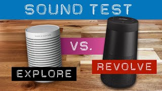 Bang amp Olufsen Beosound Explore vs Bose Soundlink Revolve Music audio quality sound test [upl. by Maxim686]