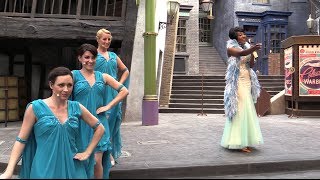 Singing Sorceress Celestina Warbeck and the Banshees in Diagon Alley at Universal Orlando [upl. by Yaffit]