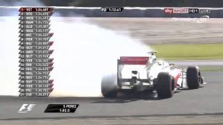 F1 2013  Suzuka  Perez Crash  Natural Sounds [upl. by Lamak]