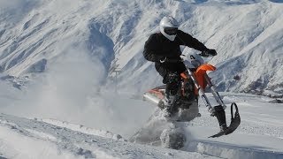 KTM Snowbiking in Georgien  Motorrad im Schnee  Mountain Horse Kit [upl. by Gracie234]