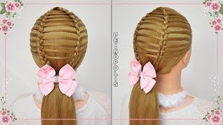 PEINADOS HERMOSOS para NIÑAS  Coletas con Trenzas para Cabello Largo Fáciles y Rápidos [upl. by Errot640]