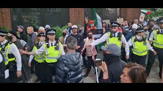 Jews fight back Police escorts Hamas Supporters out of Jewish neighbourhood East finchley metpolice [upl. by Aramit179]