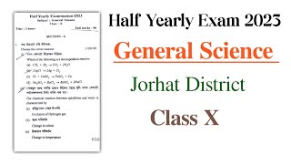 Half yearly exam 2023  General Science Class X Jorhat District  You can learn [upl. by Harriman]