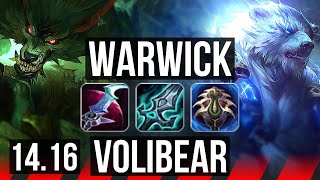 WARWICK vs VOLIBEAR TOP  53k DMG 6 solo kills Legendary 22514  NA Master  1416 [upl. by Antipus]