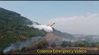 Canadair Vigili del Fuoco in azione su incendio boschivo  Italian Aircraft firefighting in action [upl. by Noswad]