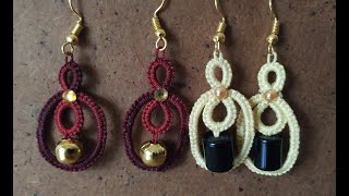 Tatting earring with simple tips VL 32 [upl. by Neilson]