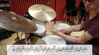 Max Roach  The Blues Walk drum solo transcription by Alfio Laini [upl. by Rudd]