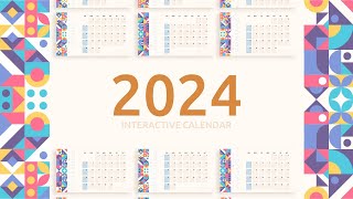 Free Interactive 2024 Calendar Template for PowerPoint amp Google Slides [upl. by Sefton]