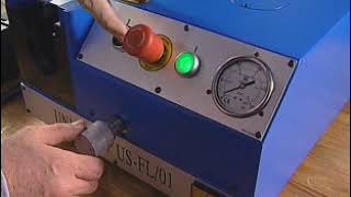 FLARING AND PREASSEMBLING MACHINE UNISPEED USFL01 [upl. by Ahsinrac]