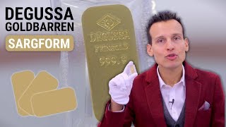 50 g Goldbarren von DEGUSSA als Sargform Barren [upl. by Notlehs]