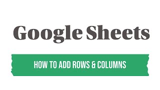 How to Add Multiple Rows And Columns in Google Sheets [upl. by Showker]