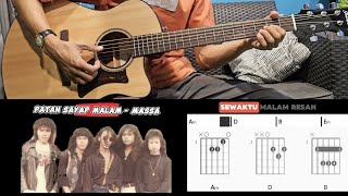 Patah Sayap Malam Massa  Original Key E Minor Guitar Chord Tutorial amp Lirik [upl. by Anitsirc832]