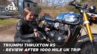 Triumph Thruxton RS  pros amp cons review after long distance tour [upl. by Dohsar]