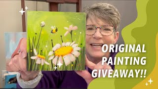 FREE Acrylic Painting GIVEAWAY THANK YOU For All Your Support Flower Painting Giveaway [upl. by Ylrahc151]