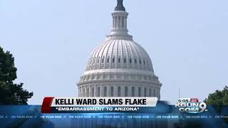 Kelli Ward calls Sen Jeff Flake quotan embarrassment to Arizonaquot in tweet [upl. by Varden]