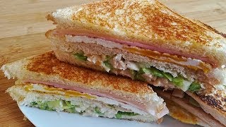 Sandwich de pollo fácil y rápido  Emparedado de pollo  El Dulce Paladar [upl. by Gnos557]