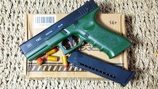 Realistic Toy Guns Shell Ejection Soft bullet Pistol Semi Automatic Glock 18C Blowback [upl. by Arreit225]