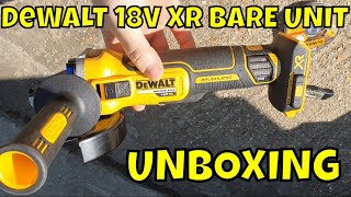 DeWALT DCG405 18V XR Brushless Angle Grinder 5 bare  UNBOXING no commentary [upl. by Norrehc]