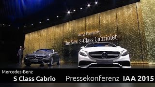 Dr Dieter Zetsche und das SClass Cabrio MercedesBenz Pressekonferenz IAA 2015 [upl. by Ennaesor65]