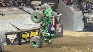 Monster Jam Indianapolis Grave Digger WINNING Freestyle  2424 [upl. by Elvie]