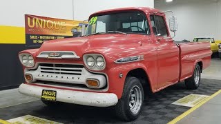 1959 Chevrolet Apache 3200 Fleetside Pickup  For Sale 18900 [upl. by Ynahpets]