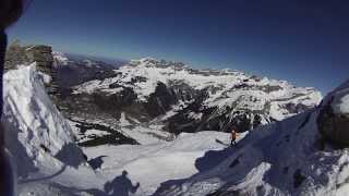 Ski Engelberg Switzerland  The Famous Laub Off Piste Run [upl. by Annai942]