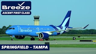 Breeze A220 ASCENT FIRST CLASS  Springfield to Tampa [upl. by Leona]