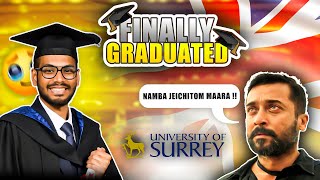 My Graduation vlog 🎓 University Of Surrey 🦌  UK Student graduation 🇬🇧  London  Guildford  Tamil [upl. by Pena]