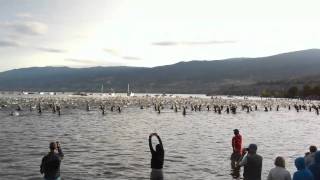 2010 Ironman Canada Penticton BC Swim Start [upl. by Arrait]