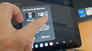 How To Wirelessly Screen Mirror Samsung Galaxy Tab A9 To Samsung Smart TV No App [upl. by Akemal]