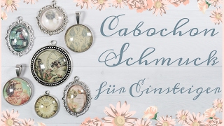 DIY Schmuck selber machen Ohrstecker mit Cabochons von Vintageparts [upl. by Ikkir275]