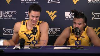 WVU Mens Basketball Jesse Edwards Jojo Harris St Johns Postgame  Dec 1 2023 [upl. by Panayiotis]