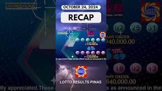 Lotto Result OCTOBER 24 2024  COMPLETE LOTTO RESULTS LOTTO LIVE RESULTS pcsolottoresulttoday [upl. by Aivitnahs]