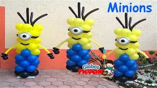 Columna de Minions facil de hacer  Globos Picolin  33 [upl. by Morez854]