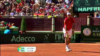 Davis Cup Highlights Spain 41 France [upl. by Sauder731]