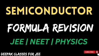 semiconductor formula revision series  JEE PHYSICS  NEET PHYSICS  DEEPAK CLASSES FOR JEE [upl. by Isteb890]