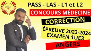 CORRECTION DÉTAILLÉE CONCOURS MÉDECINE  EXAMEN 1  CHIMIE GÉNÉRALE  ÉPREUVE 20232024 ANGERS [upl. by Pradeep]