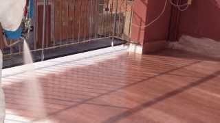 IMPERMEABILIZZAZIONE TERRAZZA CON POLIUREA PURA POLISPRUZZO BIANCAVILLA [upl. by Eylrahc]