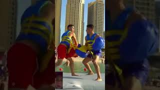 Haroon twins do moves at the waterpark wwe wrestling 🔥 [upl. by Nilyak]